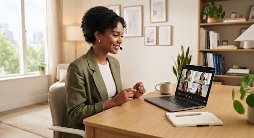 Recruiter conducting a video interview with a candidate